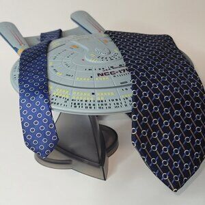 Tommy Hilfiger Blue Silk Tie with White Circle Pattern T-5
